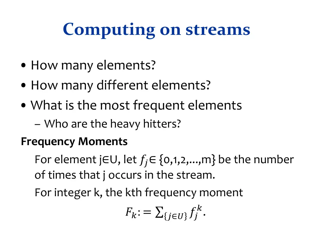 computing on streams