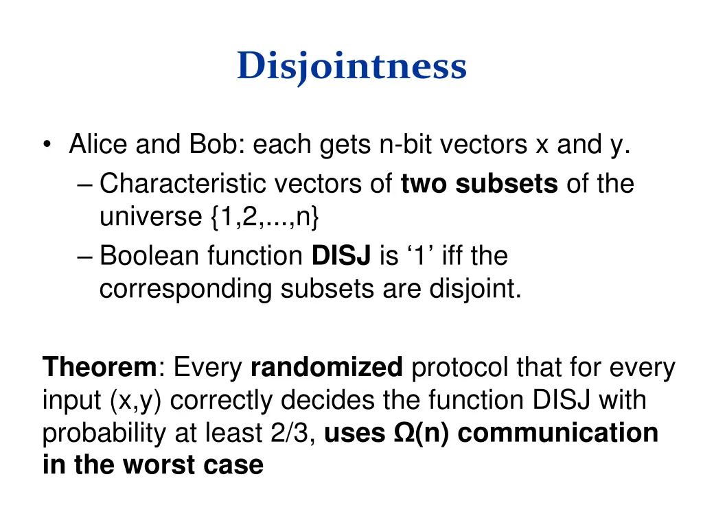 disjointness 1