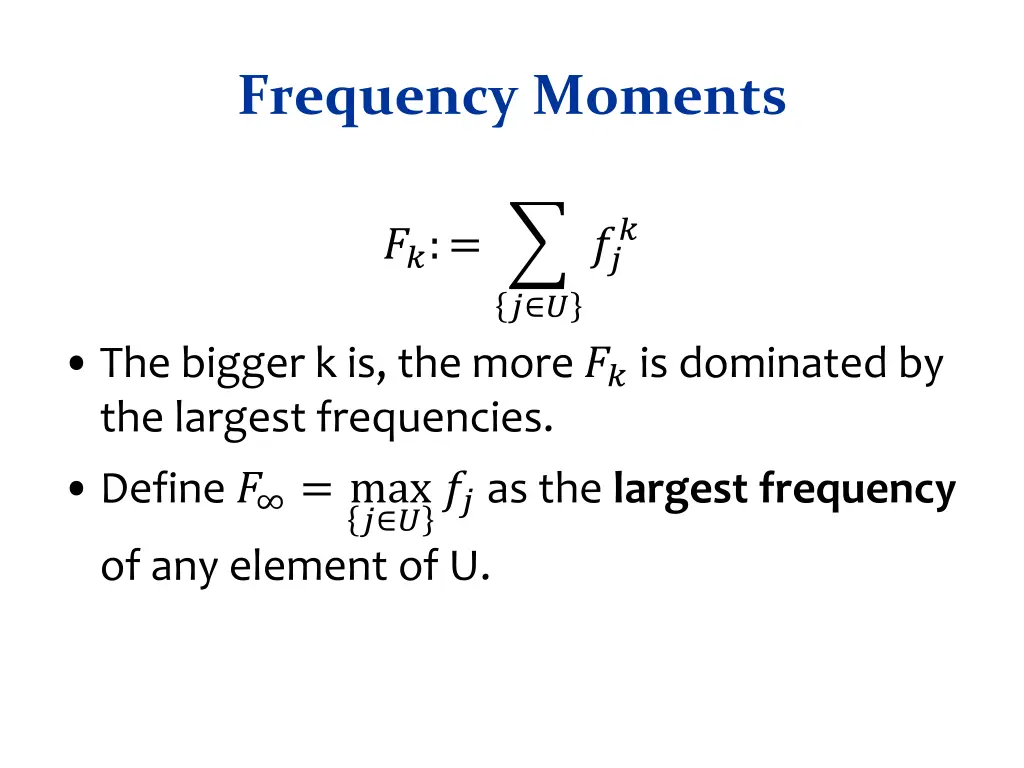 frequency moments