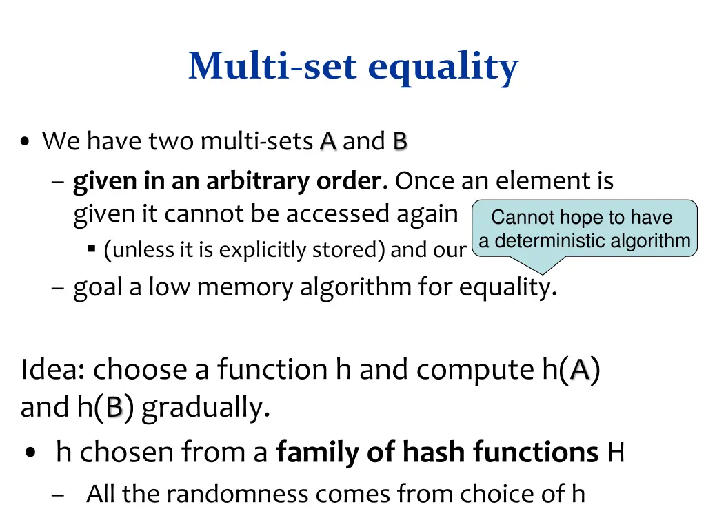 multi set equality