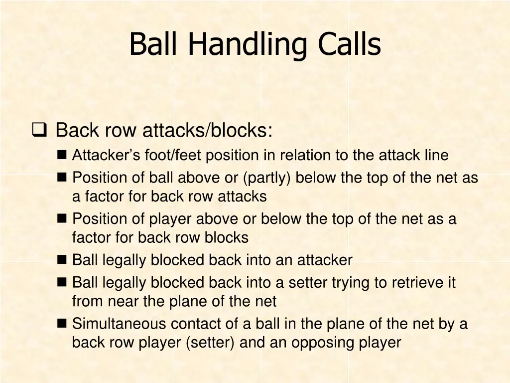 ball handling calls 6