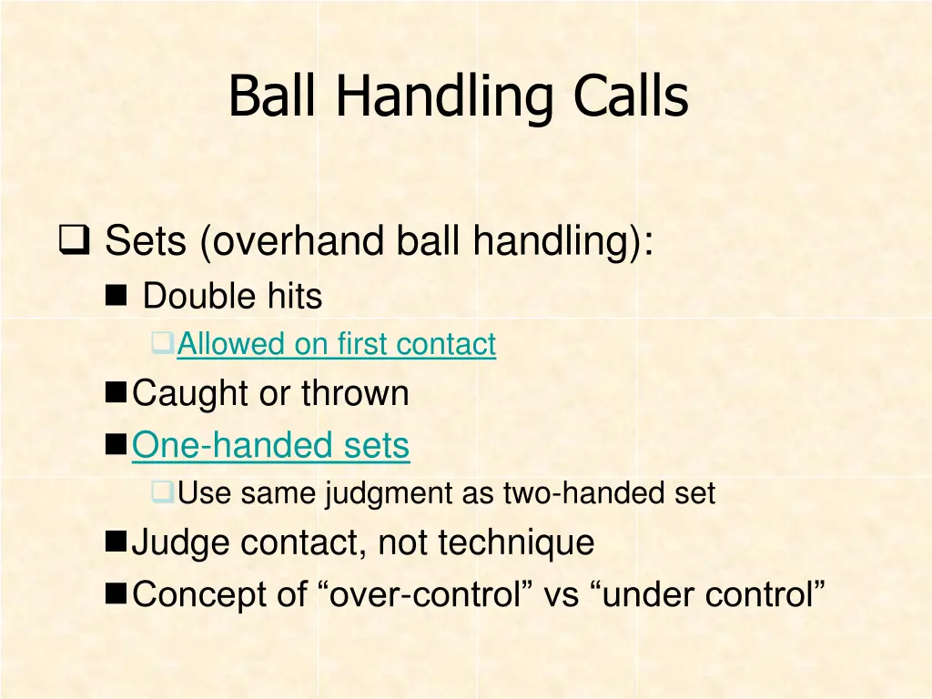 ball handling calls