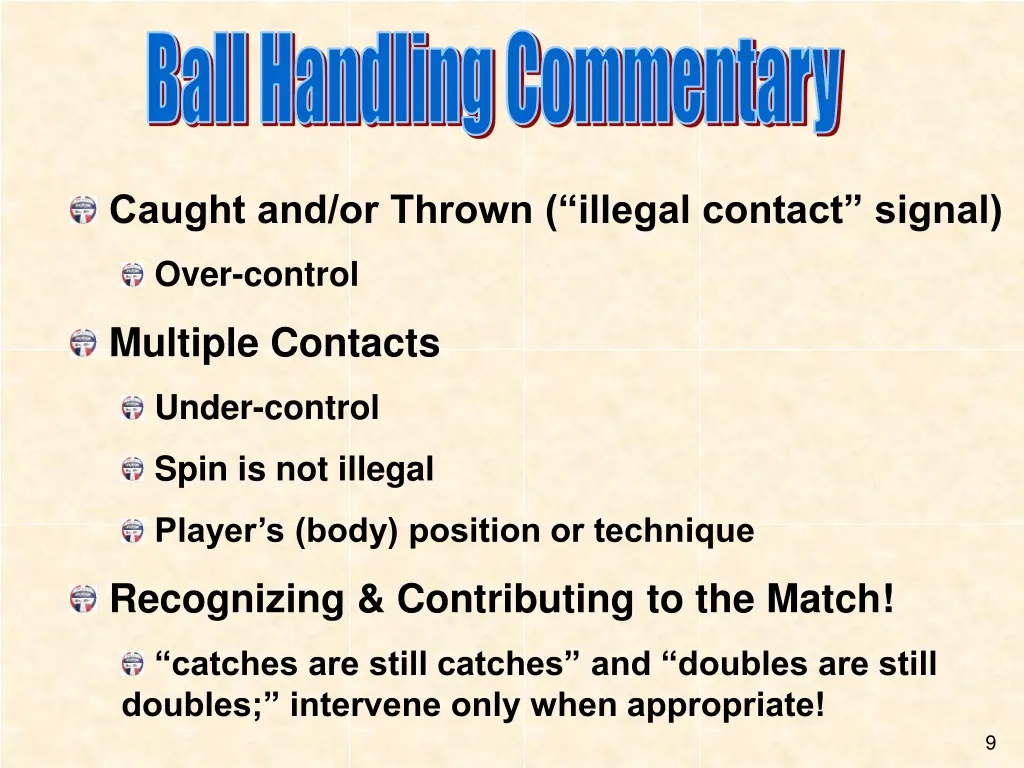 ball handling commentary