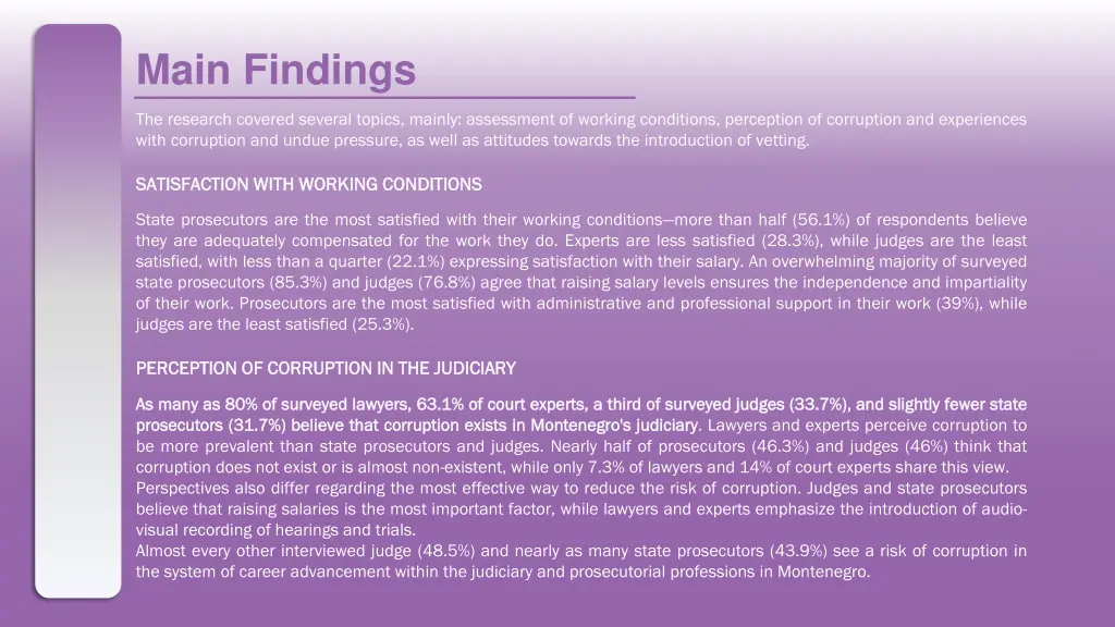main findings