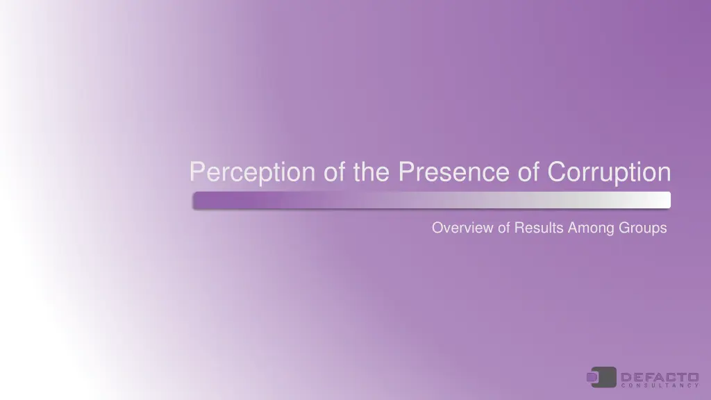 perception of the presence of corruption 1