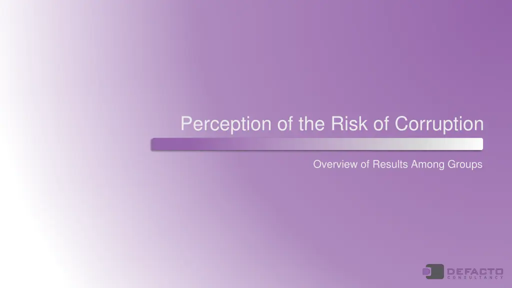 perception of the risk of corruption