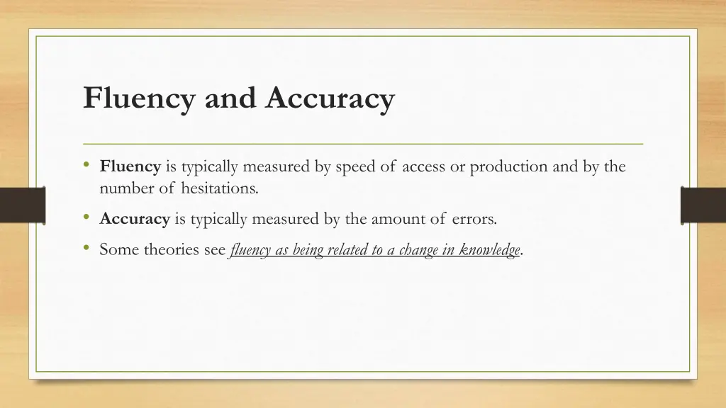 fluency and accuracy