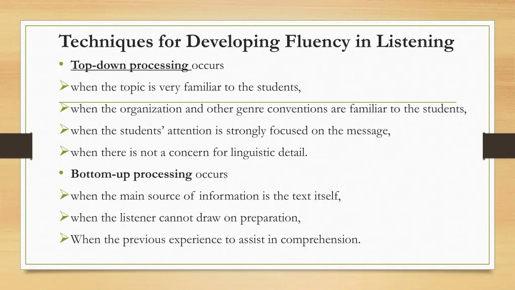 techniques for developing fluency in listening 2