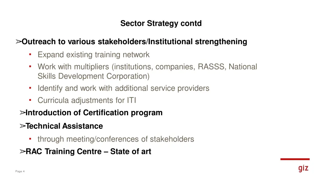 sector strategy contd
