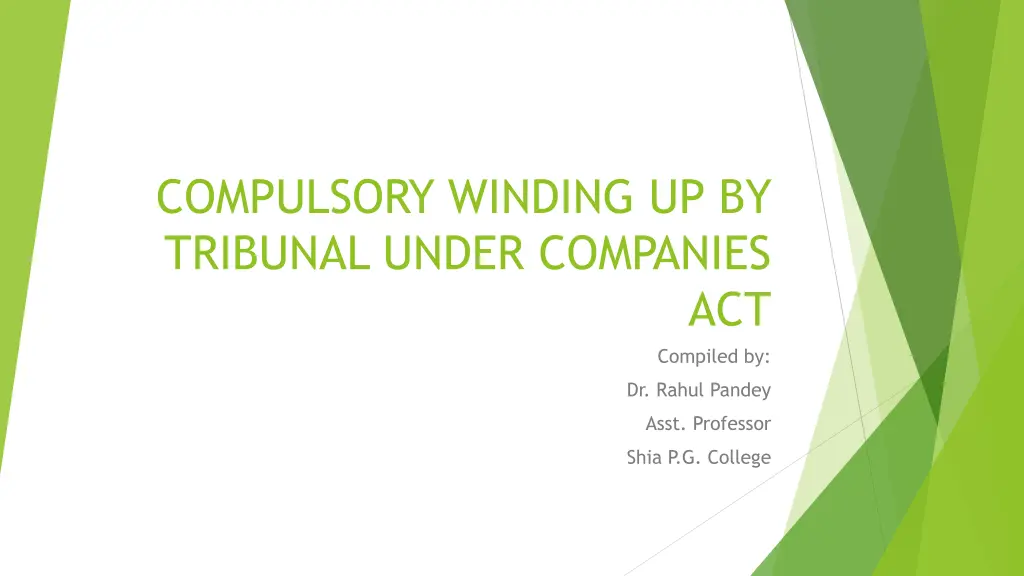 compulsory winding up by tribunal under companies