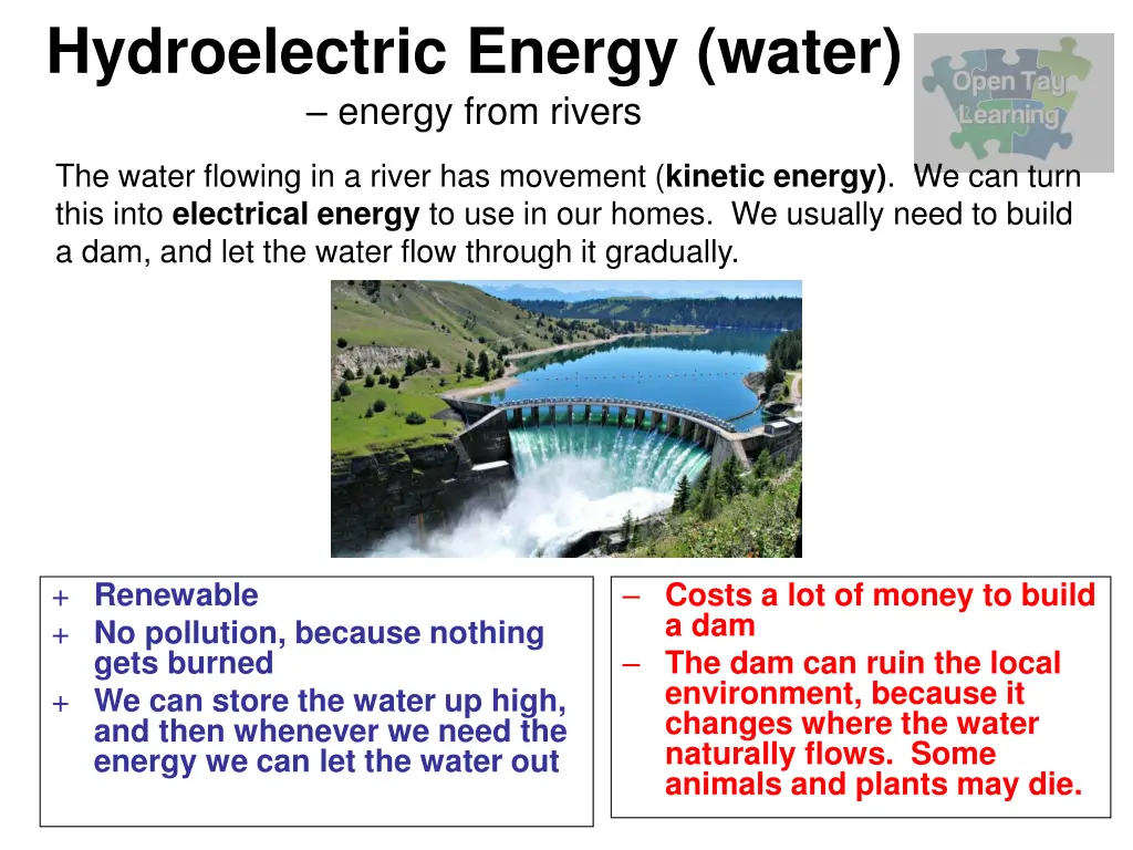 hydroelectric energy water energy from rivers