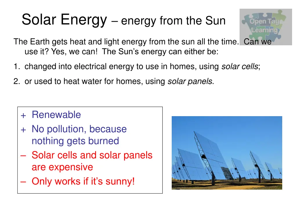 solar energy energy from the sun