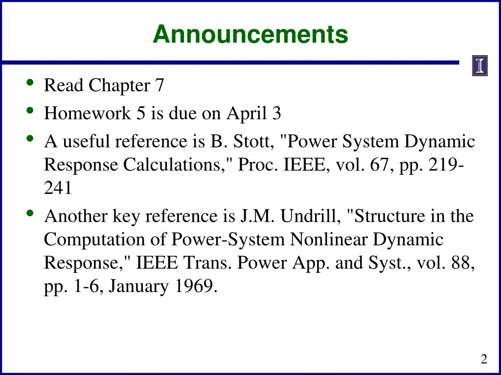 announcements
