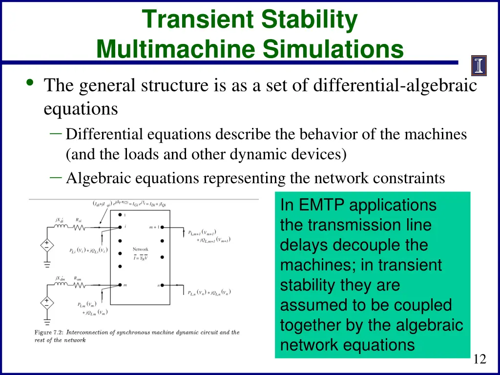 transient stability multimachine simulations