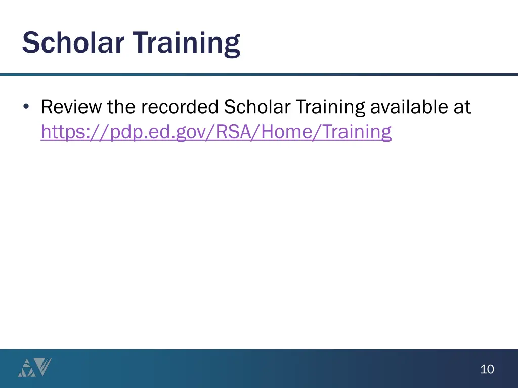 scholar training