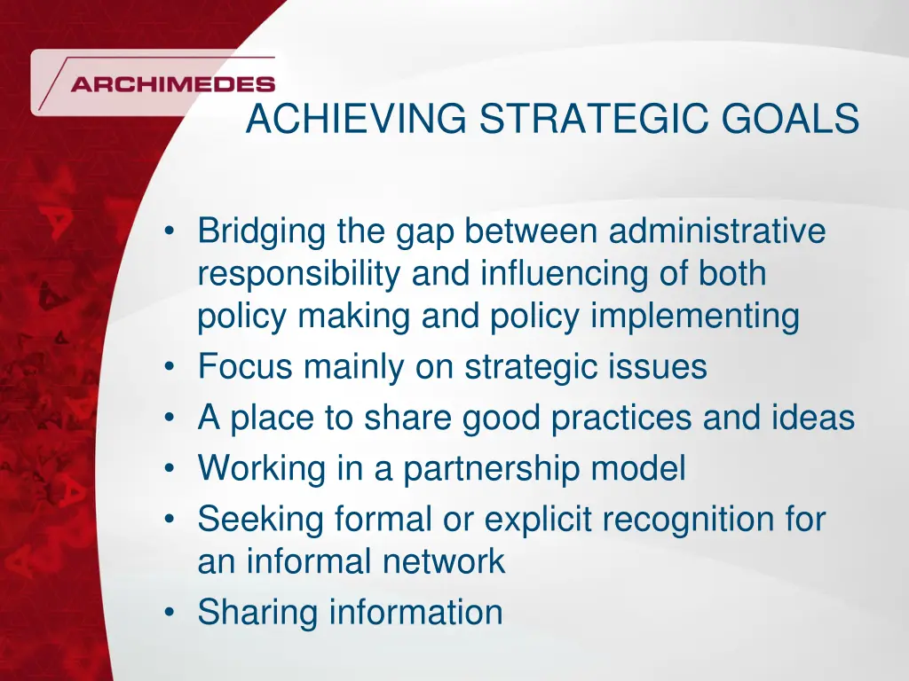 achieving strategic goals
