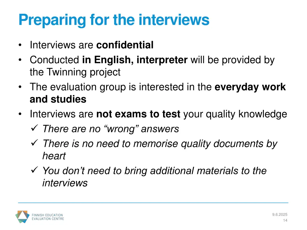 preparing for the interviews 1