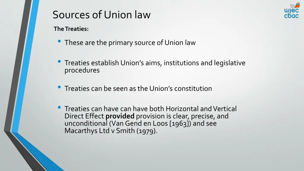 sources of union law