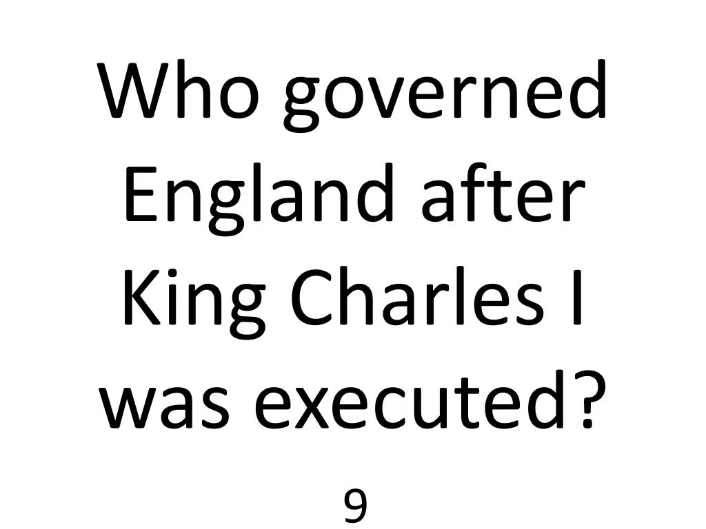 who governed england after king charles