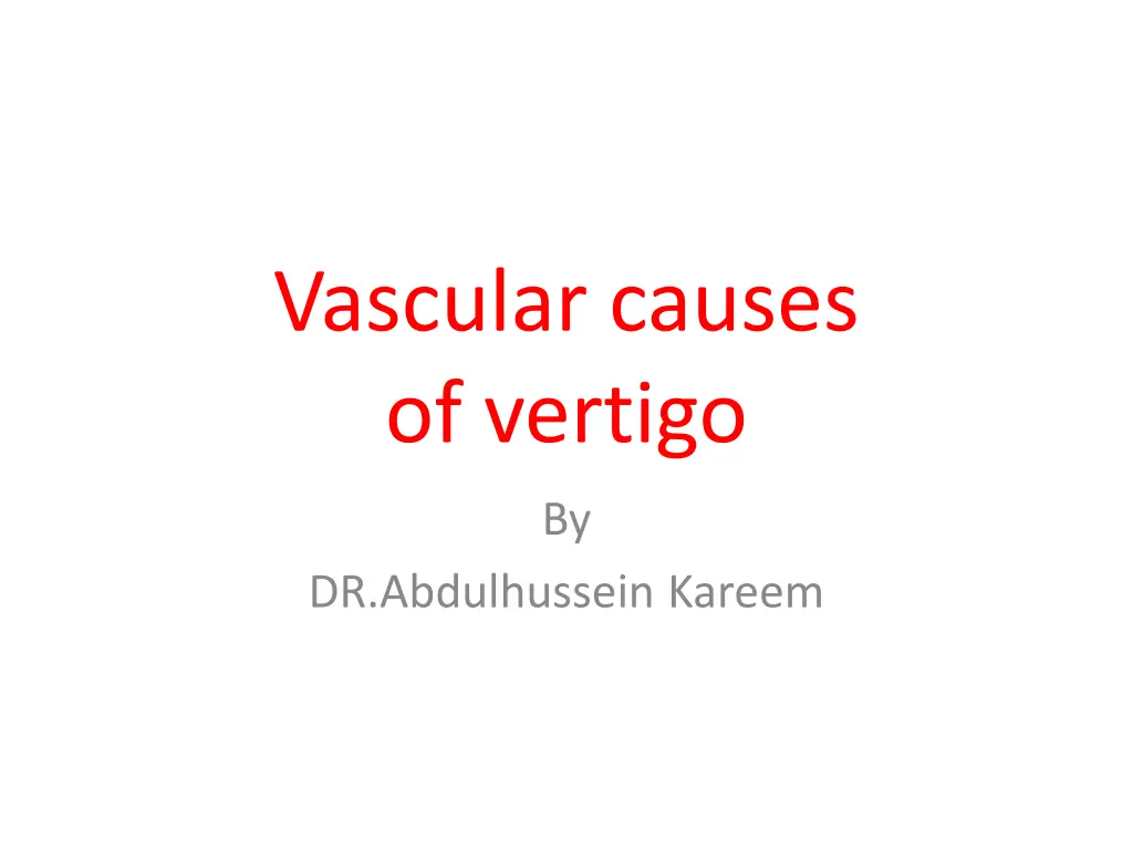 vascular causes of vertigo