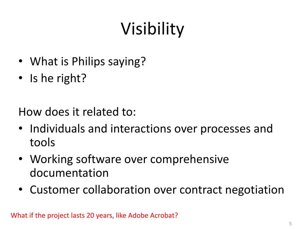 visibility