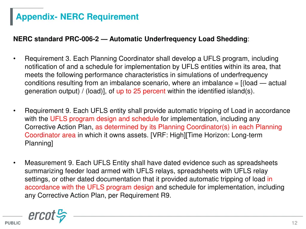 appendix nerc requirement