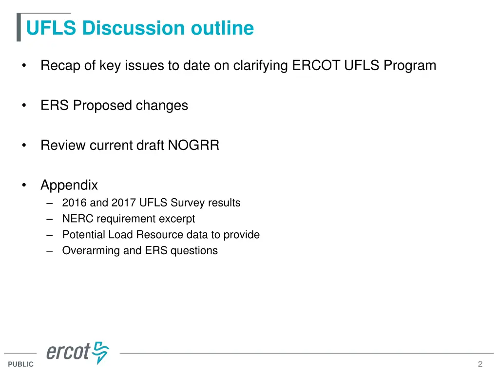 ufls discussion outline