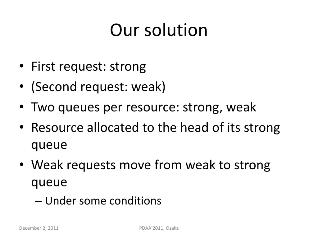 our solution