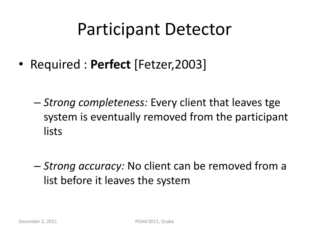 participant detector