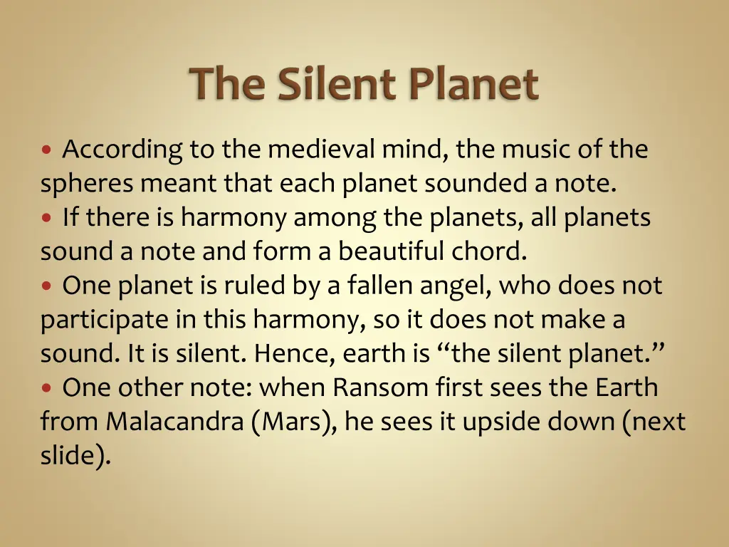 according to the medieval mind the music