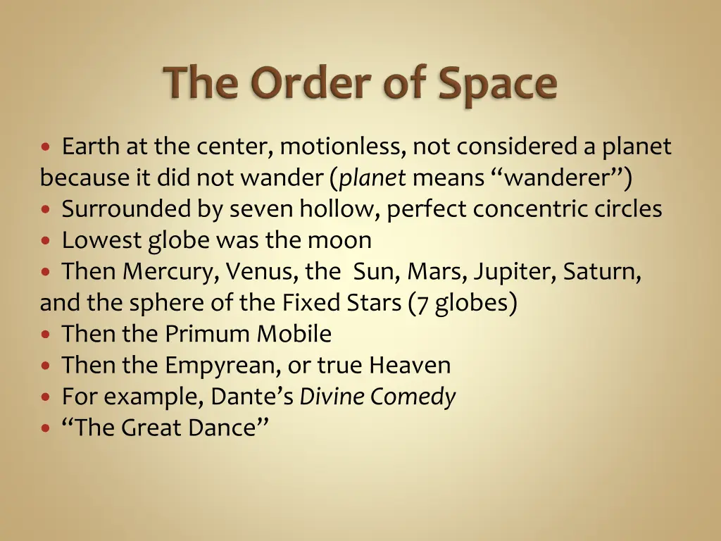 earth at the center motionless not considered