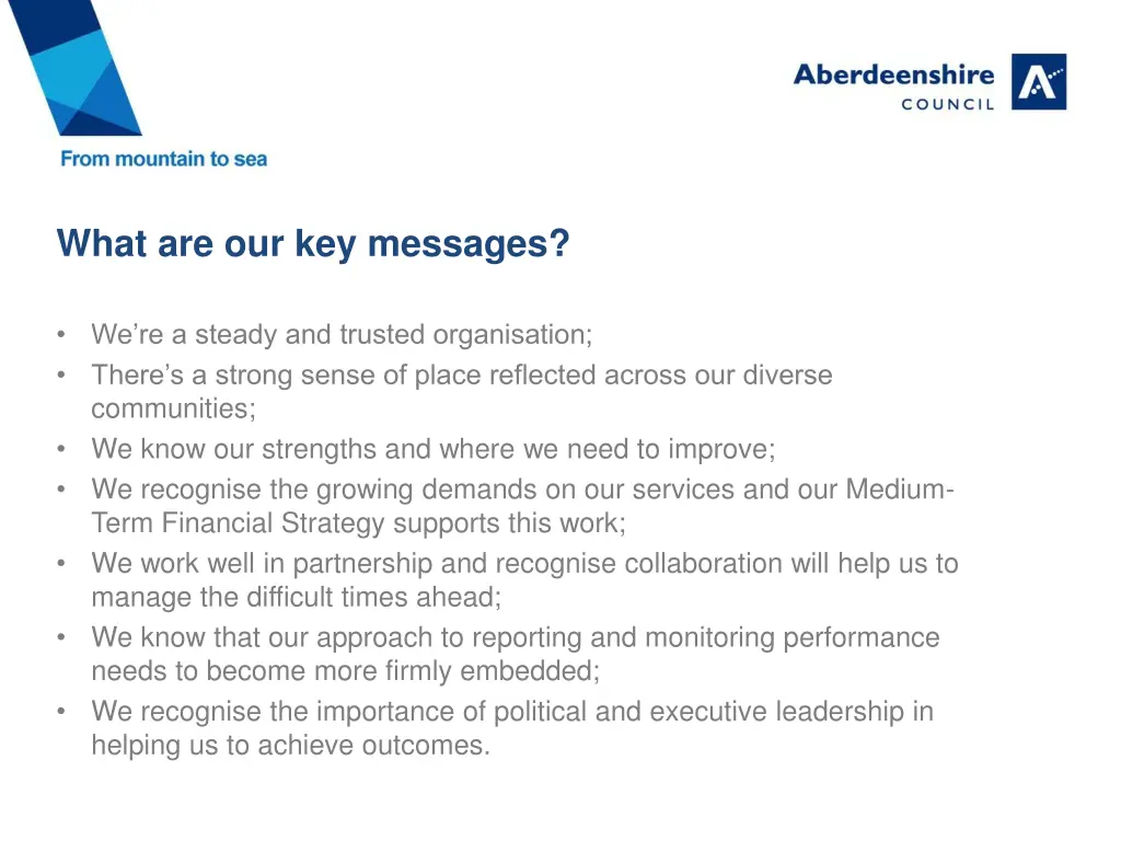 what are our key messages
