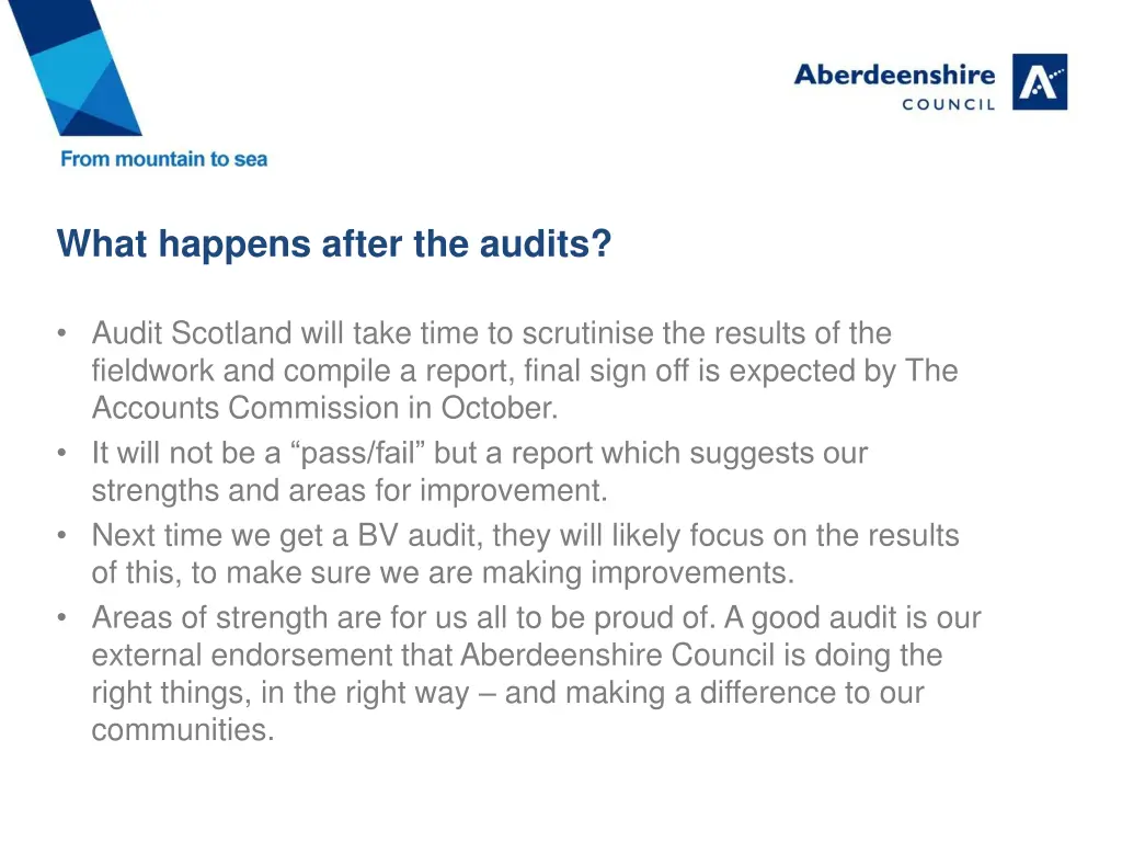 what happens after the audits