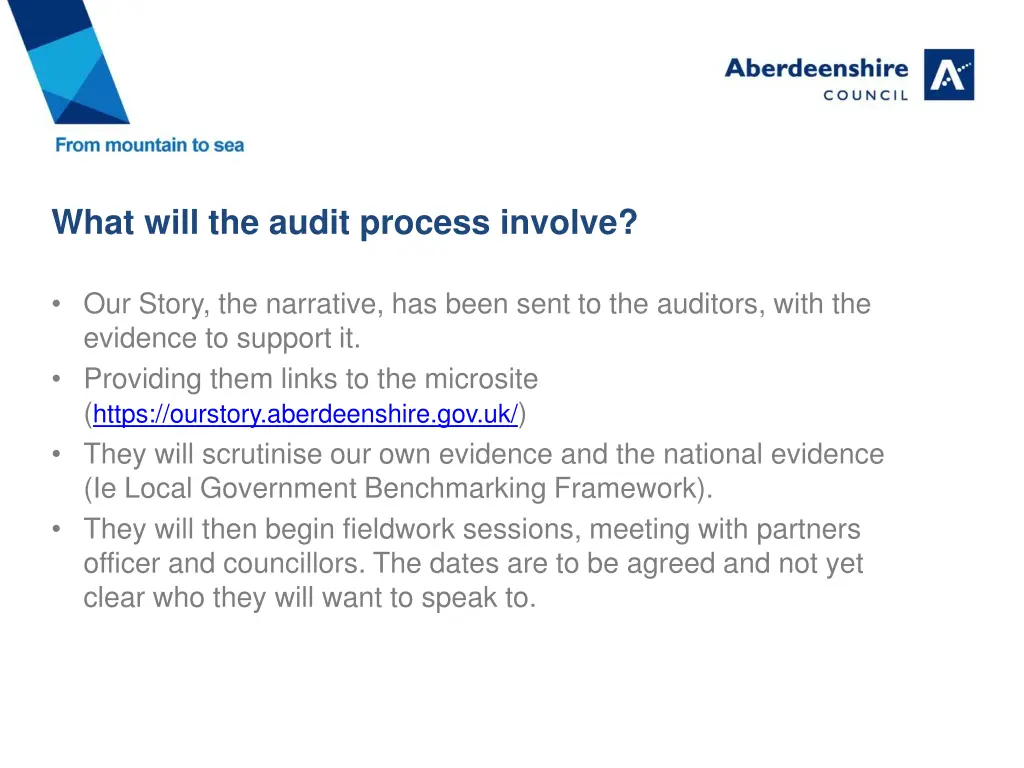 what will the audit process involve