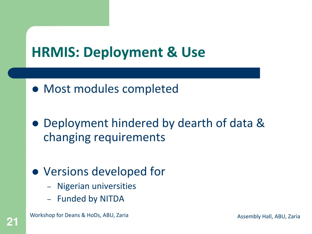 hrmis deployment use