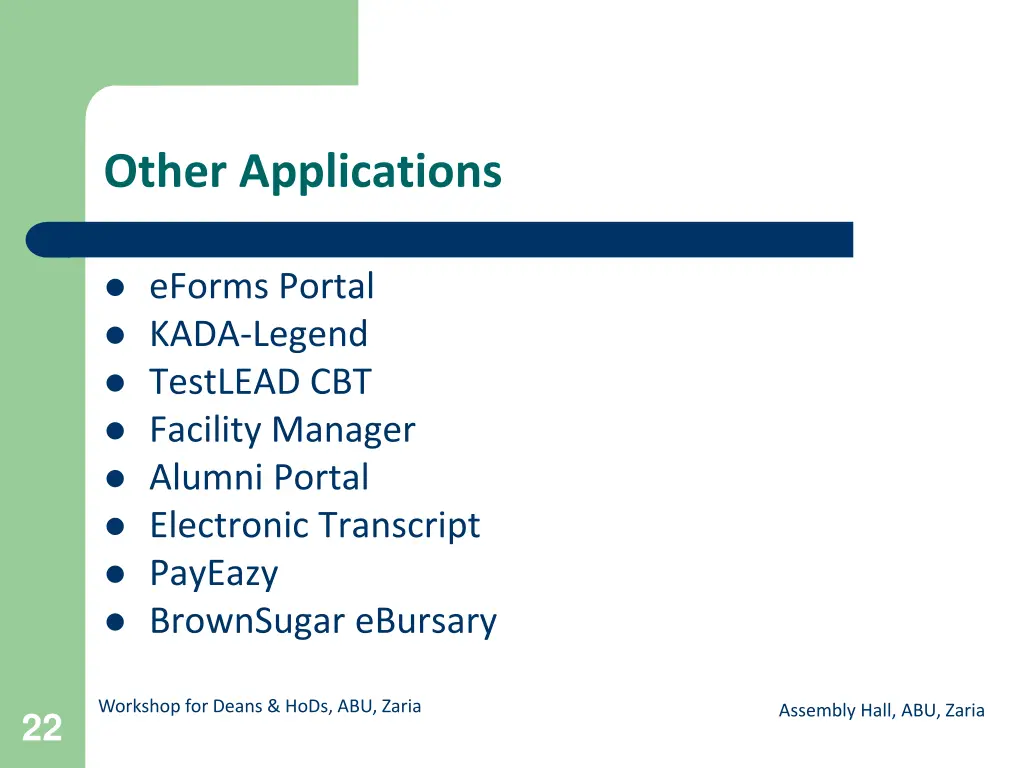 other applications