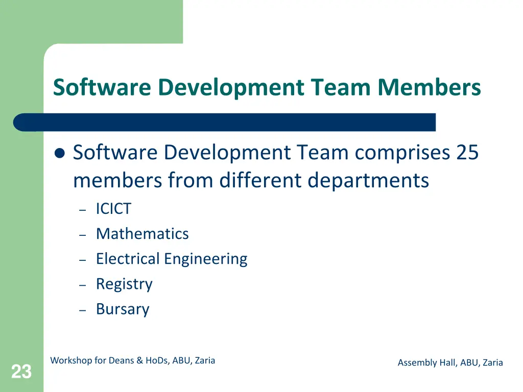 software development team members