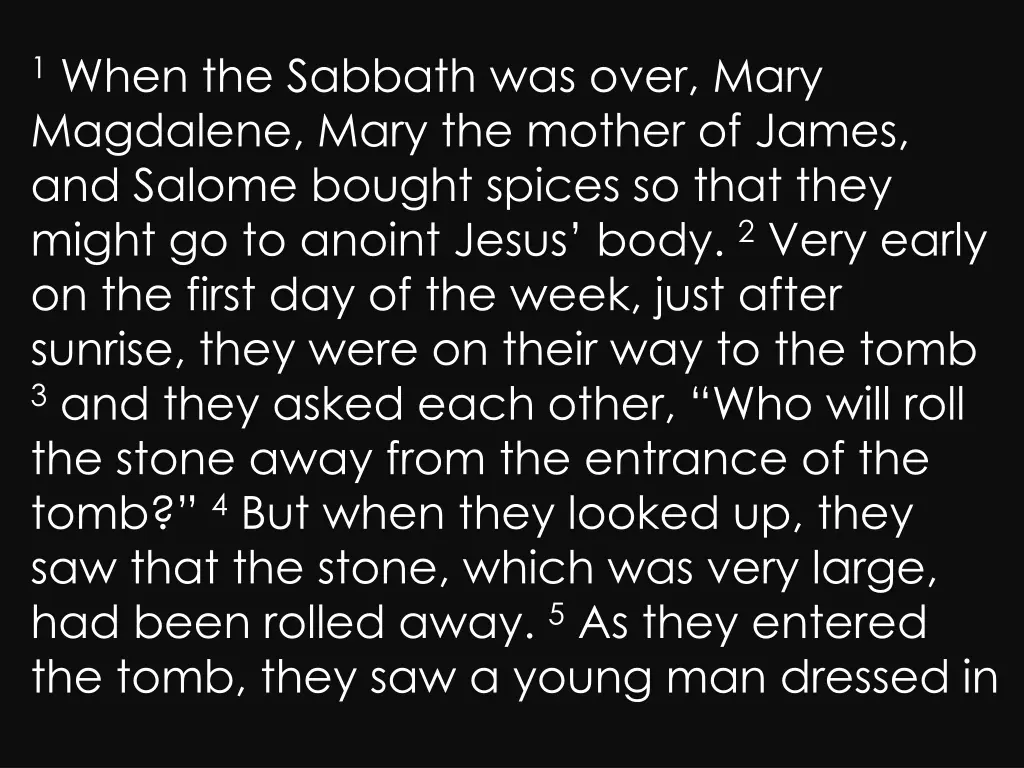 1 when the sabbath was over mary magdalene mary