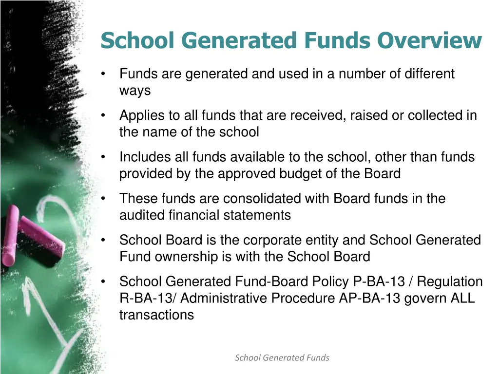 school generated funds overview
