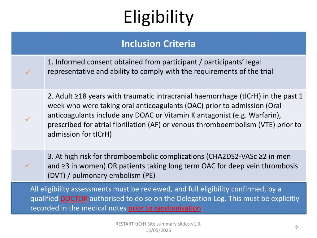 eligibility