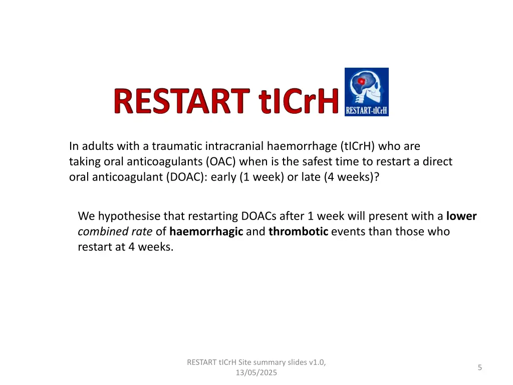 restart ticrh