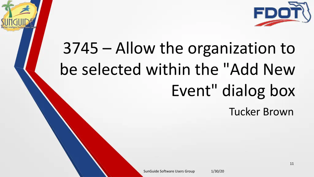 3745 allow the organization to be selected within
