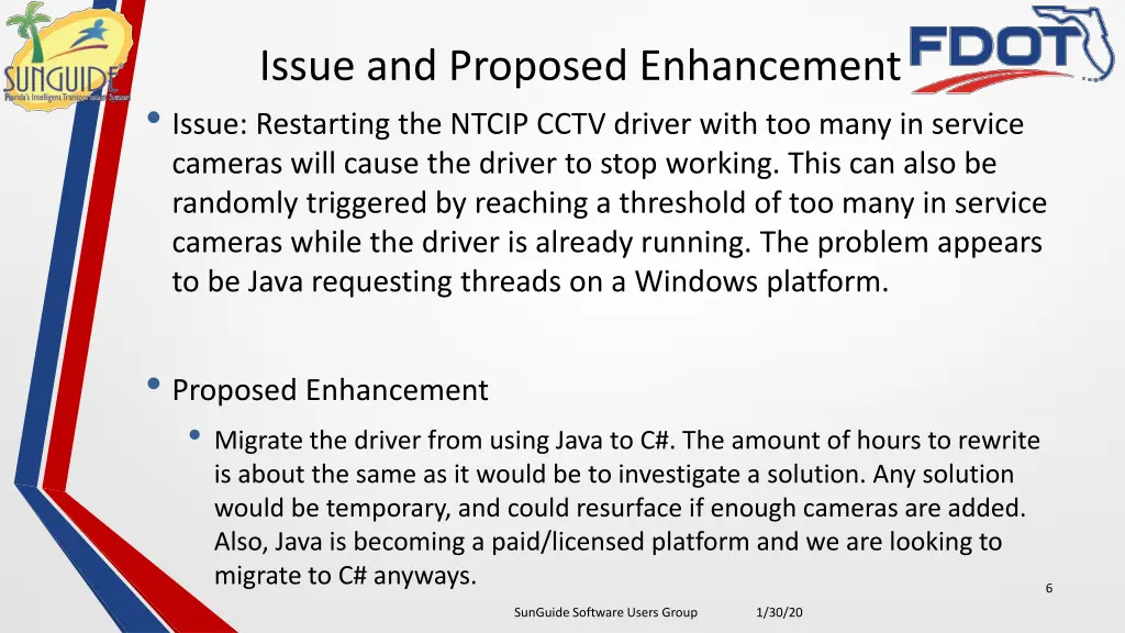 issue and proposed enhancement issue restarting