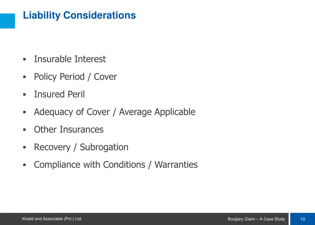 liability considerations