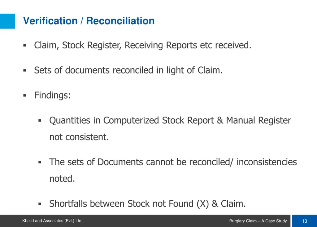verification reconciliation