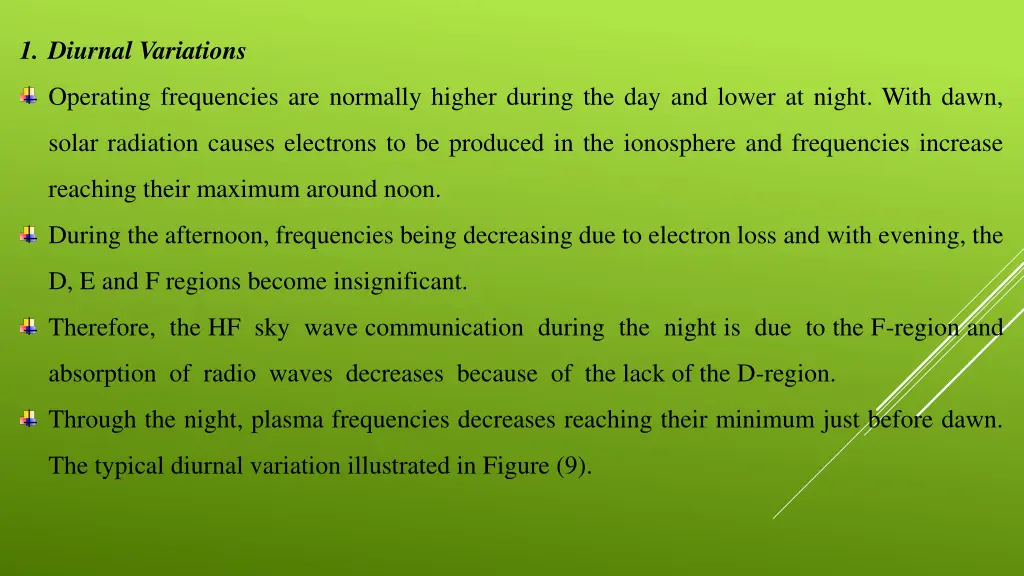 1 diurnal variations