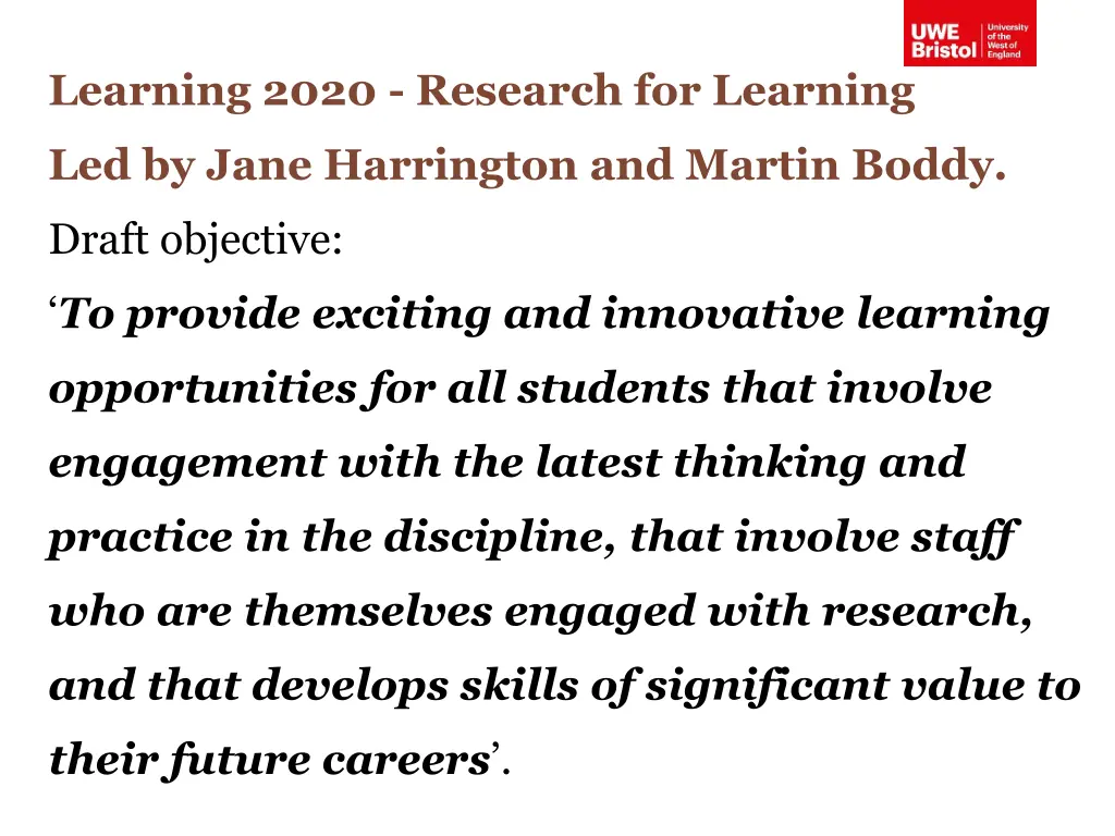 learning 2020 research for learning