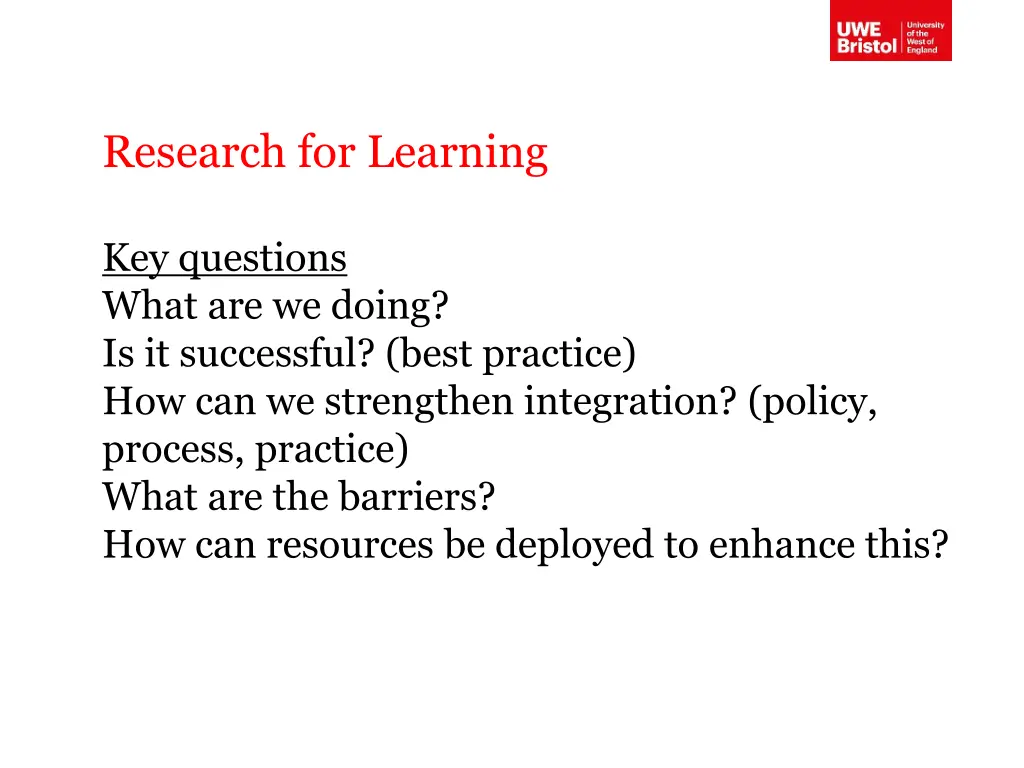 research for learning 2