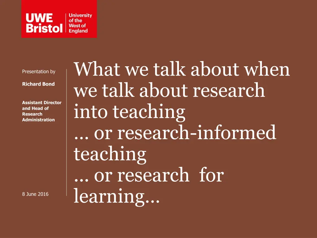 what we talk about when we talk about research