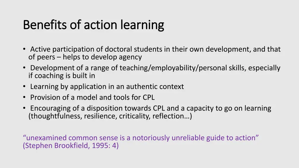 benefits of action learning benefits of action